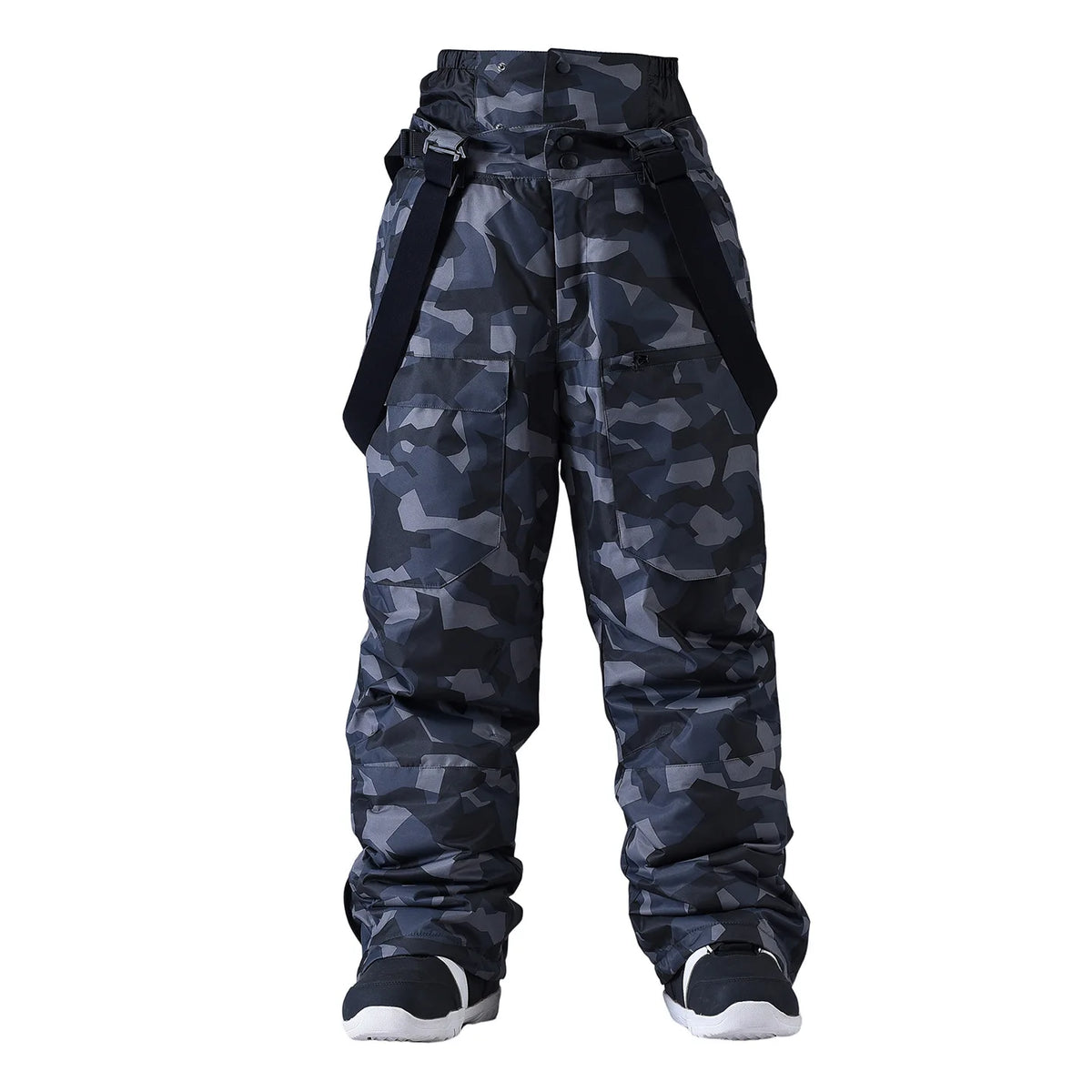 Pantalon de ski camouflage unisexe imperméable à bretelles
