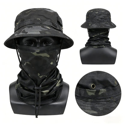Bob Tactique Camouflage + Tour de Cou – Protection Solaire Outdoor Unisexe