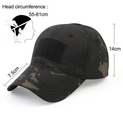 Casquette militaire camouflage tactique avec velcro, réglable