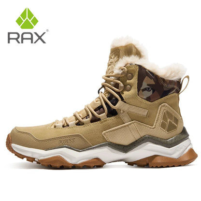 Chaussures Randonnée Montantes Hiver Fourrées Imperméables – Cuir Véritable Semelle Caoutchouc – Unisexe – 39 à 46