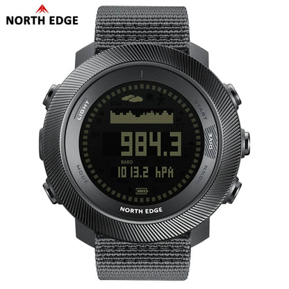 NORTH EDGE APACHE-D Montre Digitale Sportive pour Homme - Montre de Plongée, Outdoor, 100M Étanchéité, Altimètre, Baromètre, Boussole BLACKBEARD OUTDOOR INDUSTRIES