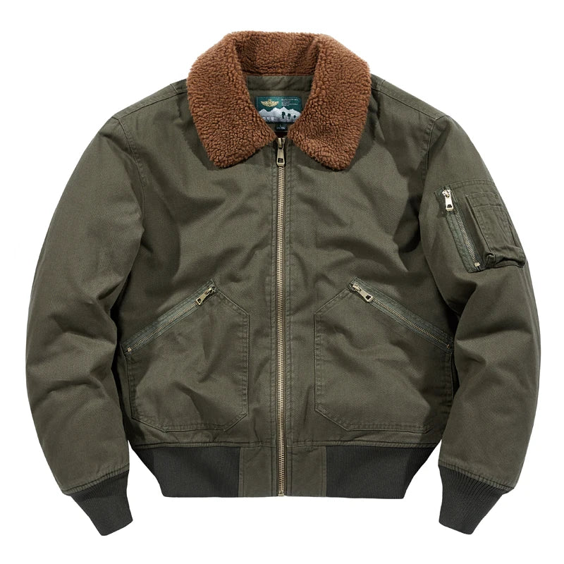 Bomber homme à col effet fourrure