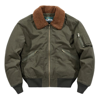 Bomber homme à col effet fourrure