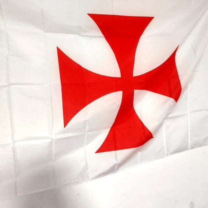 Masonic Knight Templar Flag – 90x150 cm – Polyester – Bannière Décorative Suspendue pour Extérieur BLACKBEARD OUTDOOR INDUSTRIES