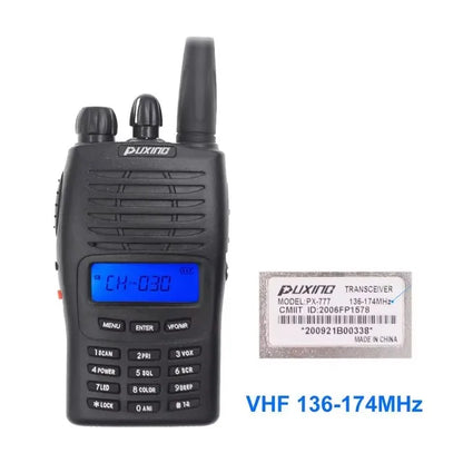 Puxing PX-777 – Radio Portative 5W, VHF 136–174 MHz ou UHF 400–470 MHz, 128 Canaux, IP55