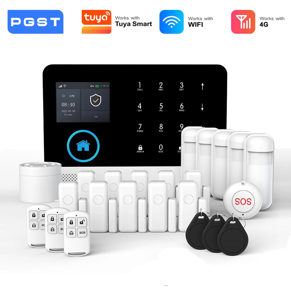 Kit Alarme Connectée WiFi 4G PGST — Détecteur Mouvement, Capteur Porte, Application Tuya - BLACKBEARD OUTDOOR INDUSTRIES