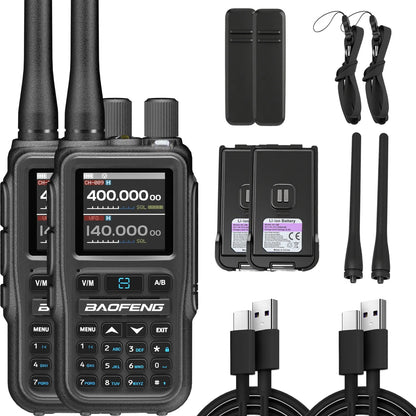Pack 2 Talkies-Walkies BAOFENG UV-5R Mini – Double Bande, 5W, Bluetooth, Charge USB-C