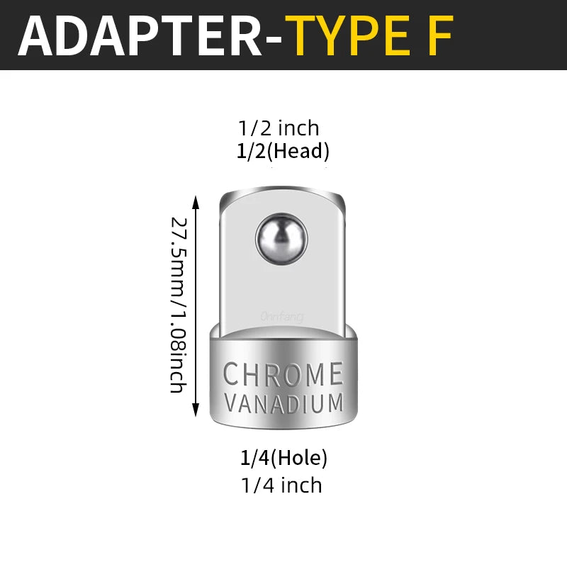 Onnfang Adaptateur Douille Cliquet – 1/2", 3/8", 1/4" CR-V Chrome Vanadium – Outils de Réparation Auto, Vélo, Maison, Garage - BLACKBEARD OUTDOOR INDUSTRIES