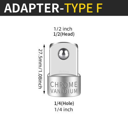 Onnfang Adaptateur Douille Cliquet – 1/2", 3/8", 1/4" CR-V Chrome Vanadium – Outils de Réparation Auto, Vélo, Maison, Garage - BLACKBEARD OUTDOOR INDUSTRIES