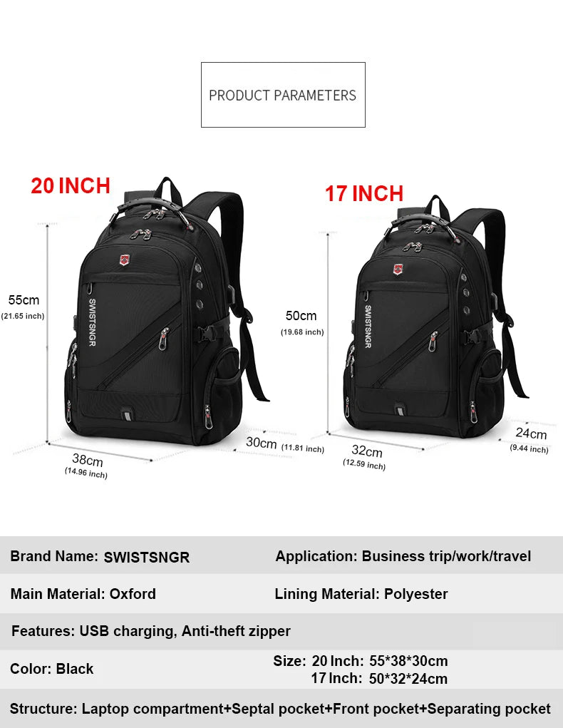 Sac à Dos Ordinateur Étanche 2025 – 17"/20" | Grande Capacité, USB, Antivol | Homme & Femme - BLACKBEARD OUTDOOR INDUSTRIES