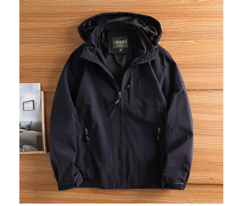 Veste Homme de Randonnée Étanche DIMUSI Coupe-Vent Respirant - BLACKBEARD OUTDOOR INDUSTRIES