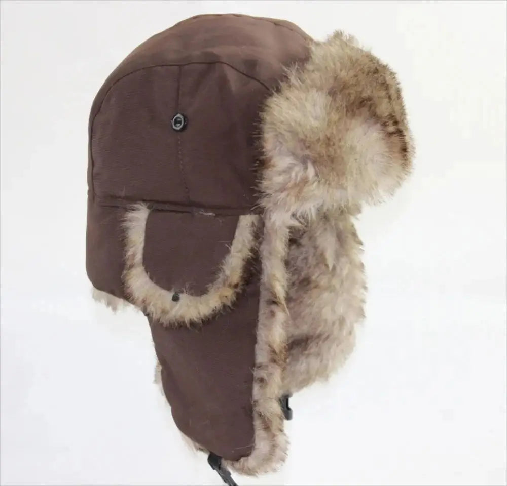Chapka Ushanka Russe Imperméable - Doublure Fausse Fourrure, Ski et Hiver