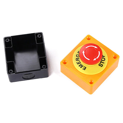 Bouton d’Arrêt d’Urgence 660V 10A Étanche — Champignon Rouge avec Capot Anti-Pluie - BLACKBEARD OUTDOOR INDUSTRIES
