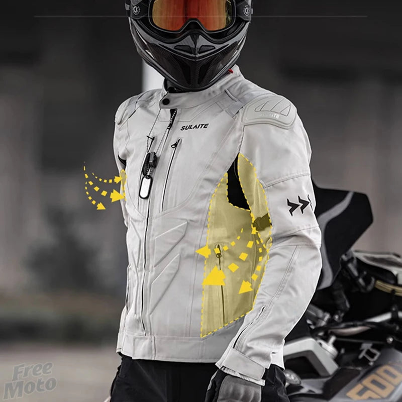 SULAITE Veste Moto Homme Femme – Blouson Moto Homologué CE avec Armures – Mesh Respirant – S à 4XL