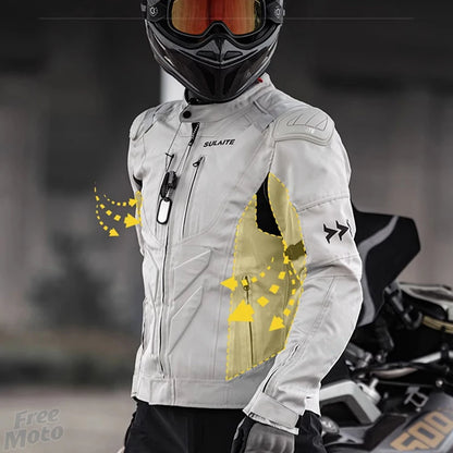 SULAITE Veste Moto Homme Femme – Blouson Moto Homologué CE avec Armures – Mesh Respirant – S à 4XL