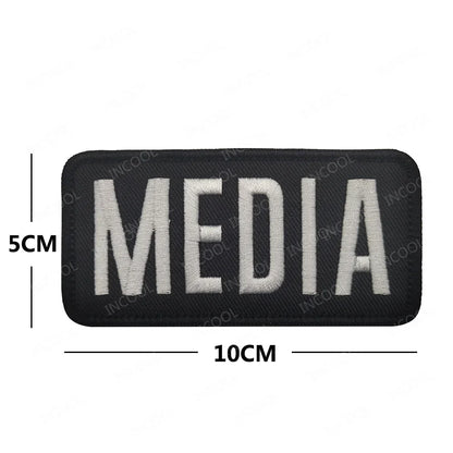 Patch Brassard Brodé PRESS MEDIA INSTRUCTOR – Réfléchissant & Lumineux | Velcro