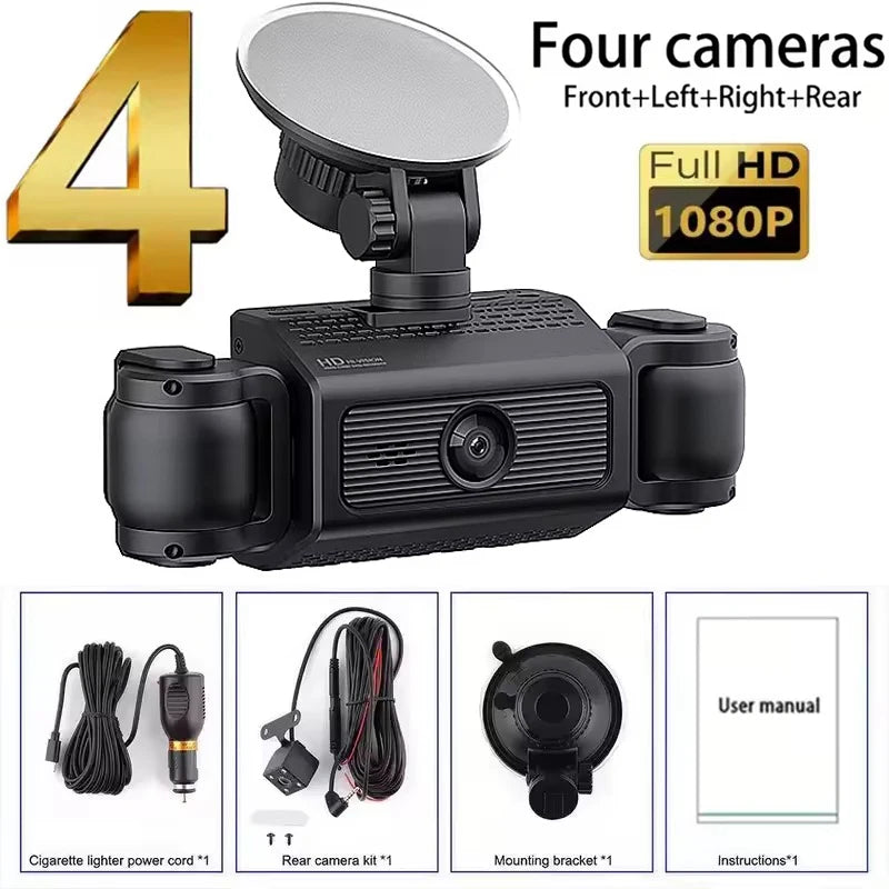 dashcam 4 canaux couverture panoramique à 360°  haute définition 1080P Ma boutique