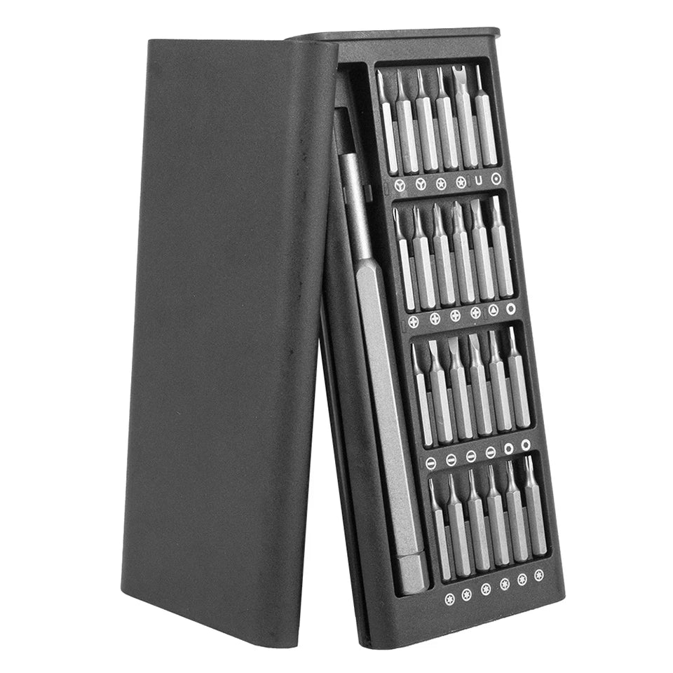 Suli Set de Tournevis de Précision Magnétique 25 en 1 / 63 en 1 – Kit Mini Outils Professionnel pour Réparation Téléphone, PC, Bricolage, avec Embouts Torx, Hex, et Plus - BLACKBEARD OUTDOOR INDUSTRIES