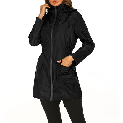 Veste imperméable femme à capuche – Coupe-vent légère outdoor