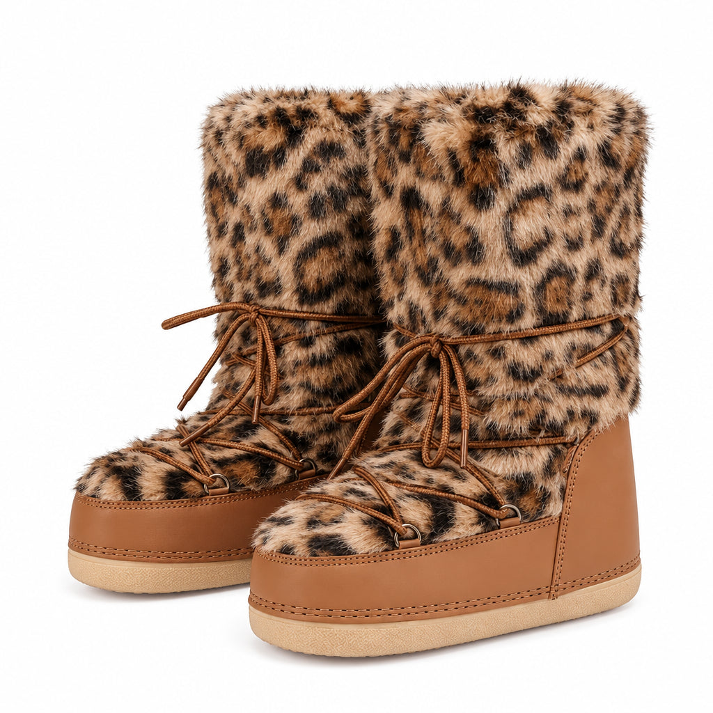 Bottes de neige à fourrure et semelle épaisse