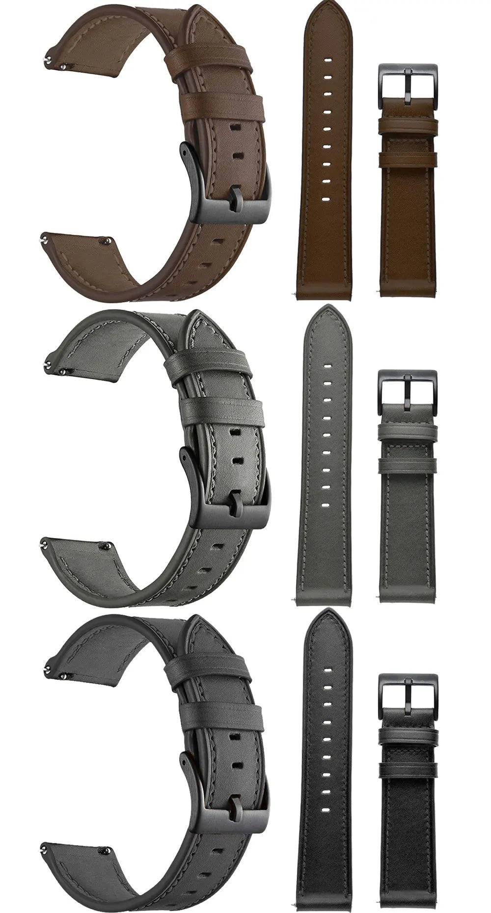 Bracelet en Cuir et Silicone 20mm/22mm pour Montres Huawei, Amazfit et Samsung Galaxy Watch BLACKBEARD OUTDOOR INDUSTRIES