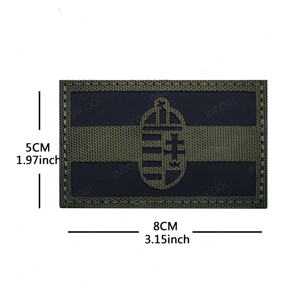 Patch Drapeau Réfléchissant Tactique – Badge Militaire Velcro, 29 Pays, 8x5 cm
