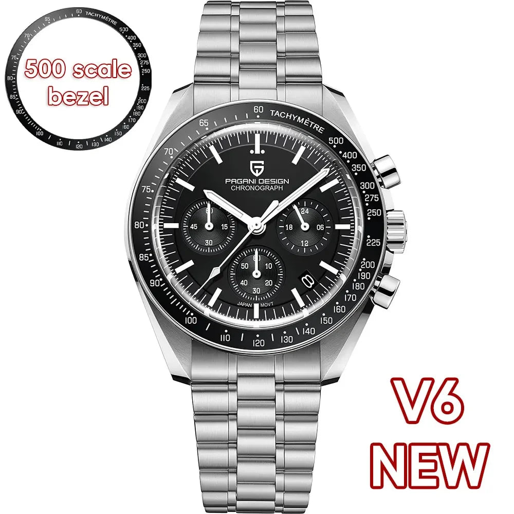 Montre Chronographe Pagani Design PD1701 Moon Watch 2026 — Japon, Saphir, 10 ATM + Boîte