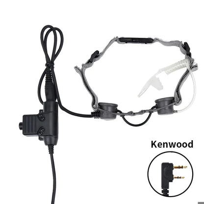 Microphone Laryngophone Tactique WADSN pour Radio Kenwood, BaoFeng UV-5R, UV-5X, UV-82 avec PTT U94 BLACKBEARD OUTDOOR INDUSTRIES