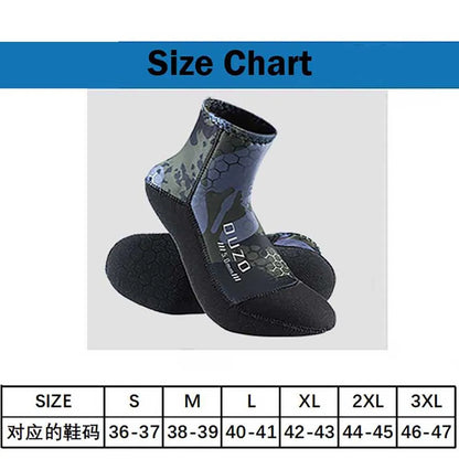 Chaussons Courts Néoprène 5MM Plongée – Antidérapant, Anti-Sable | Surf, Snorkeling, Plage | S à XXXL