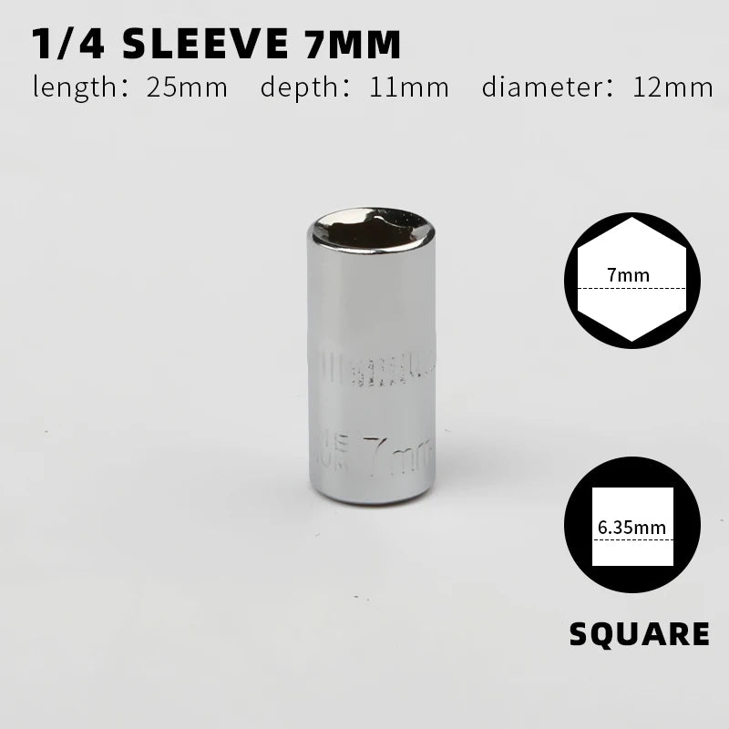 Douille 1/4" Simple – Tailles 4 à 14 mm | Clé à Cliquet, Outil Manuel - BLACKBEARD OUTDOOR INDUSTRIES