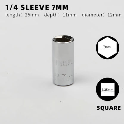 Douille 1/4" Simple – Tailles 4 à 14 mm | Clé à Cliquet, Outil Manuel - BLACKBEARD OUTDOOR INDUSTRIES