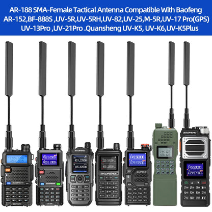 Antenne Tactique Gooseneck ABBREE AR-188 SMA-Femelle VHF/UHF – Baofeng & Quansheng