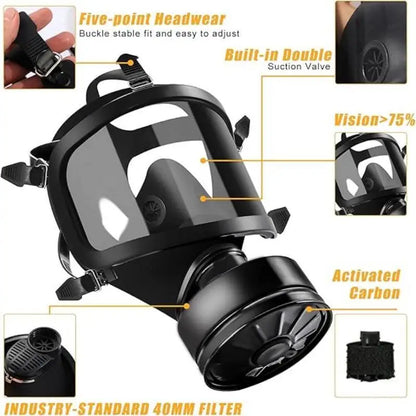 Masque à Gaz Plein Visage MF14 — Respirateur Chimique Filtre Charbon Actif - BLACKBEARD OUTDOOR INDUSTRIES