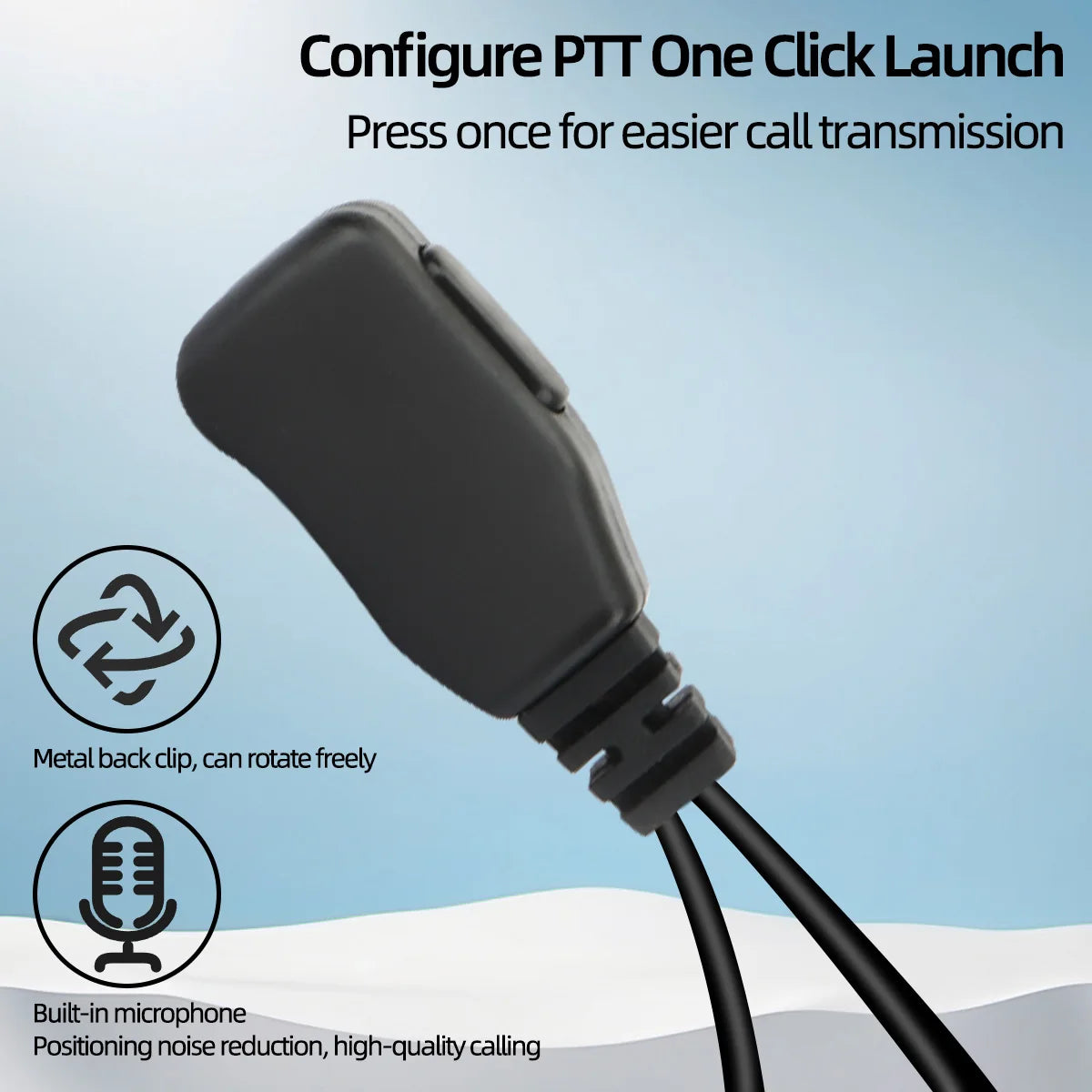 Oreillette USB-C PTT avec Embout Rotatif 360° – Radio PoC Réseau Zello, Compatible GP-268 / GP-298