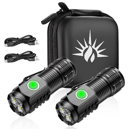 Mini Lampe Torche LED – 3 LEDs Triple Puce, 5 Modes, Rechargeable USB-C, Étanche EDC