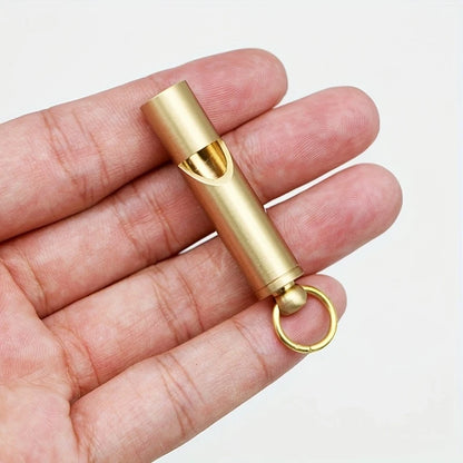 Mini sifflet de survie porte-clés en laiton | Outdoor