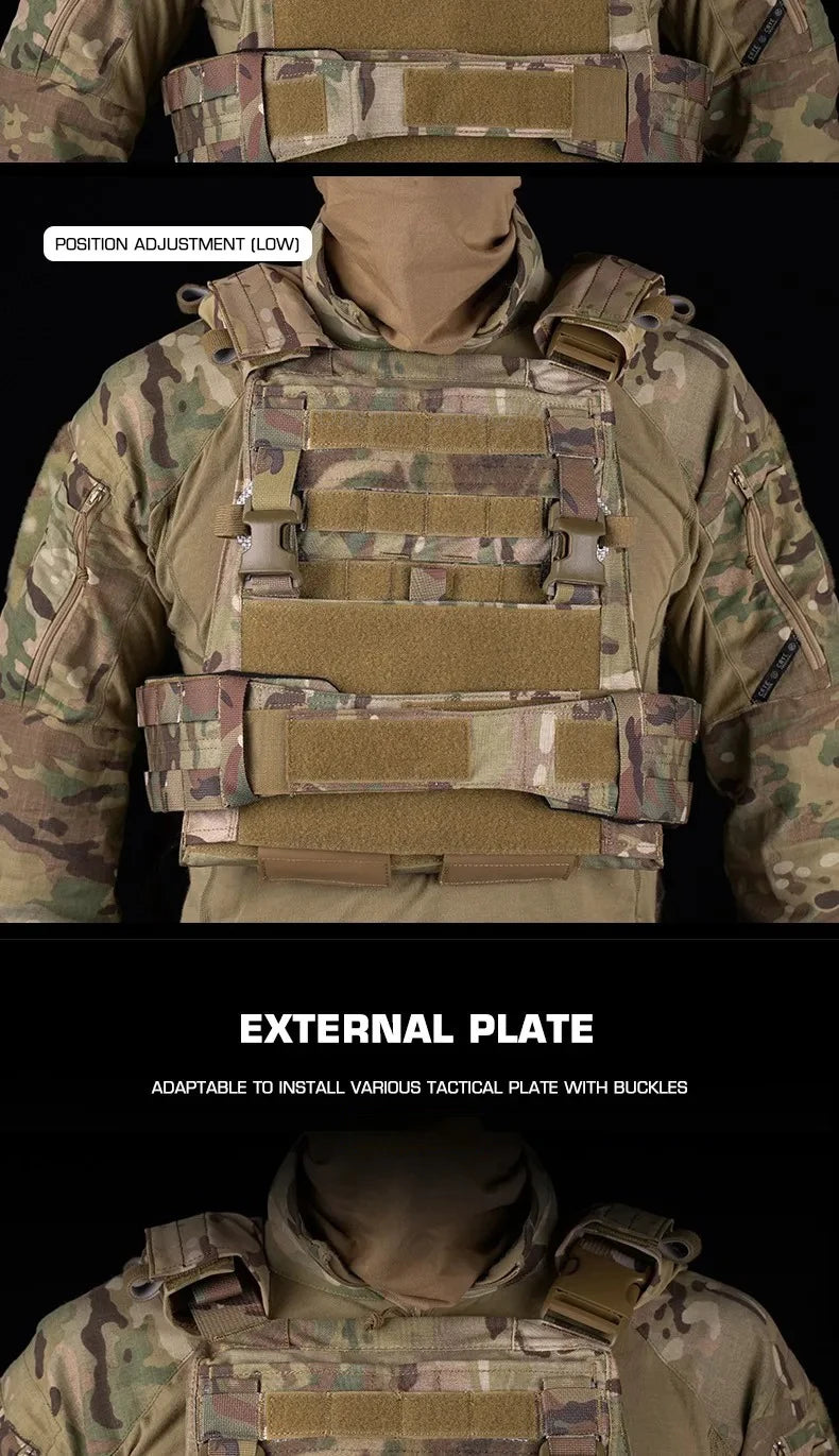 Gilet Tactique AVS MBAV Plate Carrier – Gilet Modulaire Adaptatif à Libération Rapide, Confortable, avec Système MOLLE – Airsoft, Entraînement, Chasse et Combat BLACKBEARD OUTDOOR INDUSTRIES