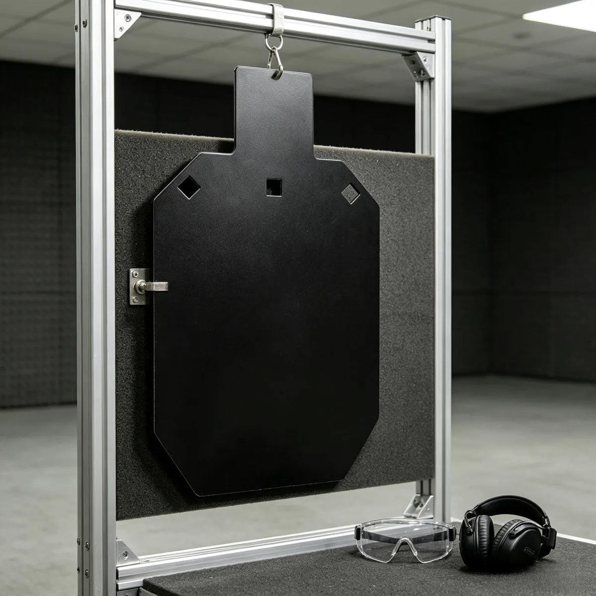 Cible de tir en acier noire 12 × 7 pouces à suspendre