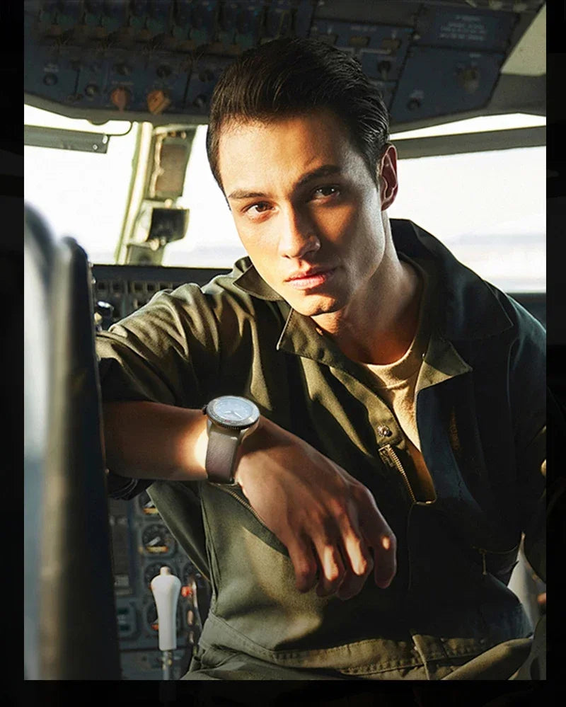 Montre Homme NORTH EDGE MACH 2024 – Solaire – Étanche 50M – Double Fuseau Horaire – Bracelet TPR & Nylon – Style Pilote - BLACKBEARD OUTDOOR INDUSTRIES