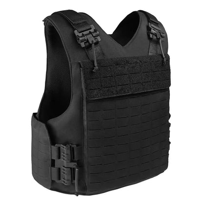 Gilet Tactique Noir à Libération Rapide MOLLE Lasercut – Gilet de Protection Anti-Coupure, pour Entraînement et Missions BLACKBEARD OUTDOOR INDUSTRIES