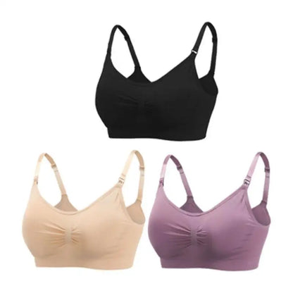 Lot de 3 Soutiens-Gorge d'Allaitement Maternité – Sans Armature, Grande Taille, Respirant