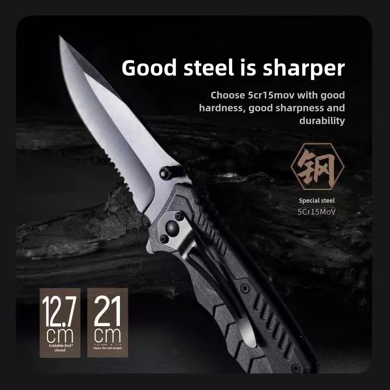 Multi functional outdoor camping knife with safety lock, foldable blade and sharp pocket tactical knife, suitable for fishing BLACKBEARD OUTDOOR INDUSTRIES
