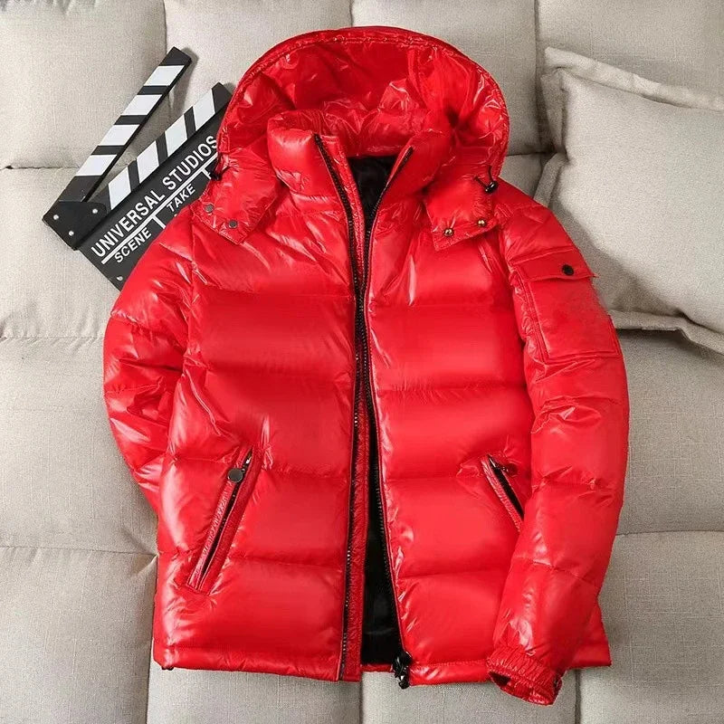 Doudoune Homme Hiver Premium – Épaisse & Chaude, Capuche, Style Luxe Brillant | XXS-XXXL - BLACKBEARD OUTDOOR INDUSTRIES