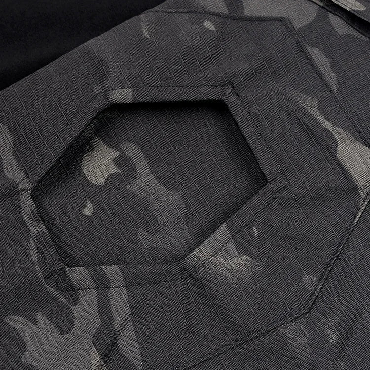 Chemise Tactique à Manches Longues Outdoor CP - T-shirt Combat à Zip 1/4 en Ripstop Coton Camo pour Hommes BLACKBEARD OUTDOOR INDUSTRIES