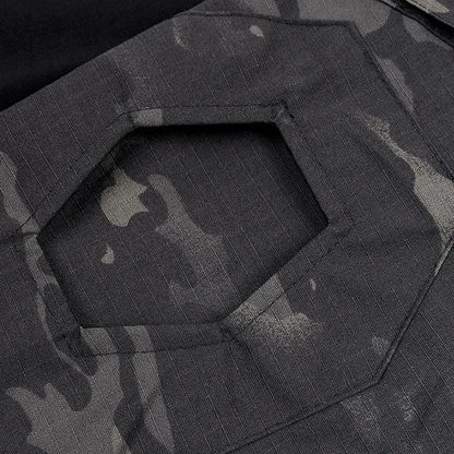 Chemise Tactique à Manches Longues Outdoor CP - T-shirt Combat à Zip 1/4 en Ripstop Coton Camo pour Hommes BLACKBEARD OUTDOOR INDUSTRIES