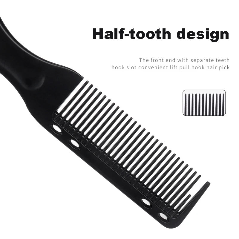 Brosse Peigne Double Face – Barbe & Coiffure Unisexe, Style Barbier Vintage, 17 cm