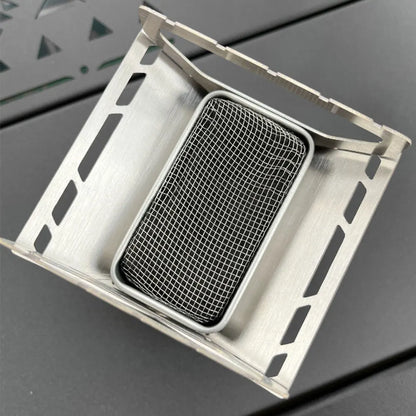 Mini-réchaud à bois pliable en inox pour camping