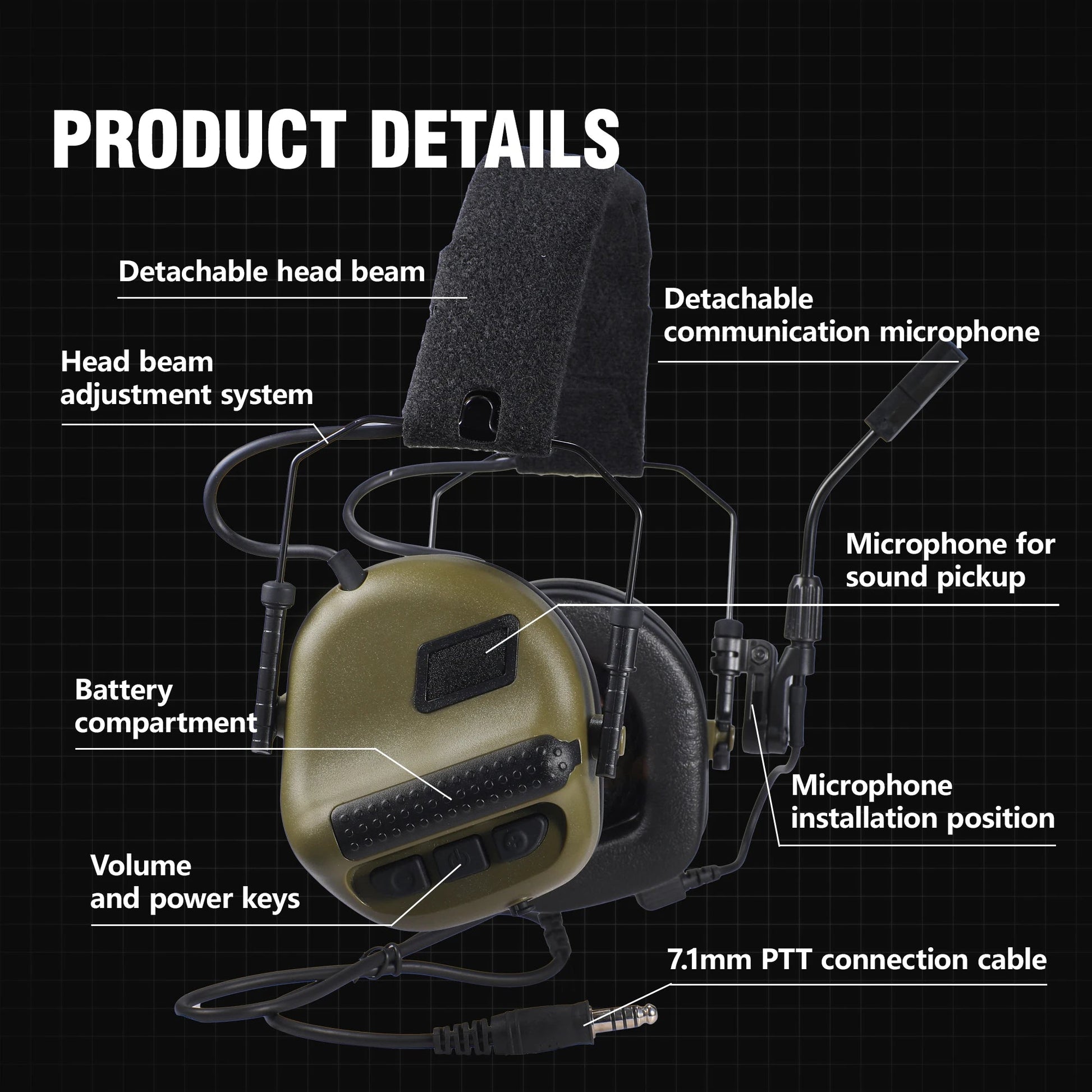 ARM NEXT F10 Casque Tactique Électronique de Protection Auditive – Atténuation du Bruit et Amplification des Sons pour Chasse et Tir BLACKBEARD OUTDOOR INDUSTRIES