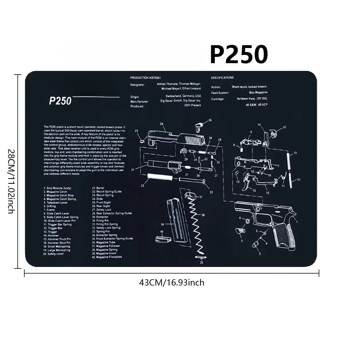 Tapis de Nettoyage pour Arme | Tapis Souris Multi-Armes – AR15, AK47, Remington 870, Glock, CZ75, P226, 1911… - BLACKBEARD OUTDOOR INDUSTRIES