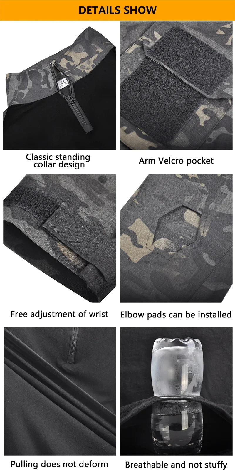 Chemise Tactique à Manches Longues Outdoor CP - T-shirt Combat à Zip 1/4 en Ripstop Coton Camo pour Hommes BLACKBEARD OUTDOOR INDUSTRIES